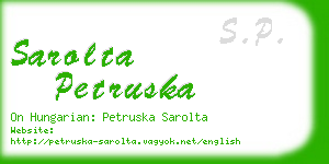 sarolta petruska business card